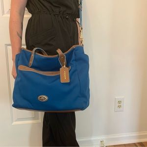 Coach Sawyer Signature Mineral Blue Baby Bag